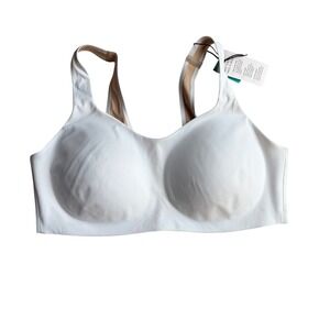 HUUG The Grace Crop Bra White 01 Seamless Wirefree Mesh Padding H230002 XXL